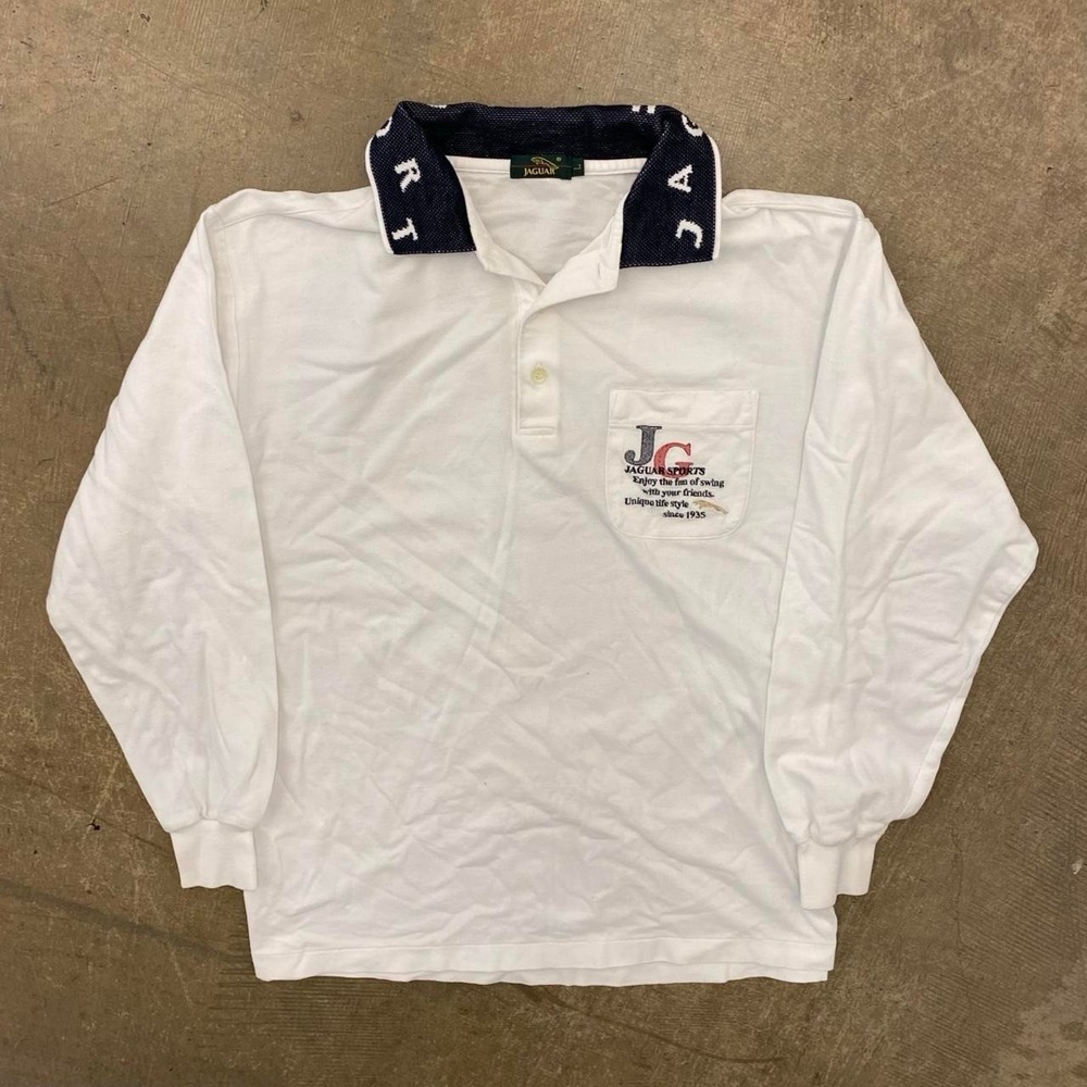 Vintage Jaguar Sport Rugby Polo Longsleeve 90s Shirt Size Large